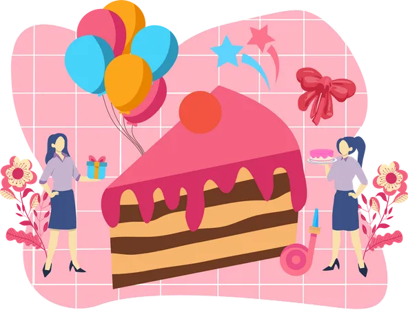 Birthday Flat Design Illustration