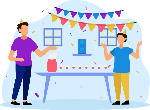 People doing Birthday Party  Illustration