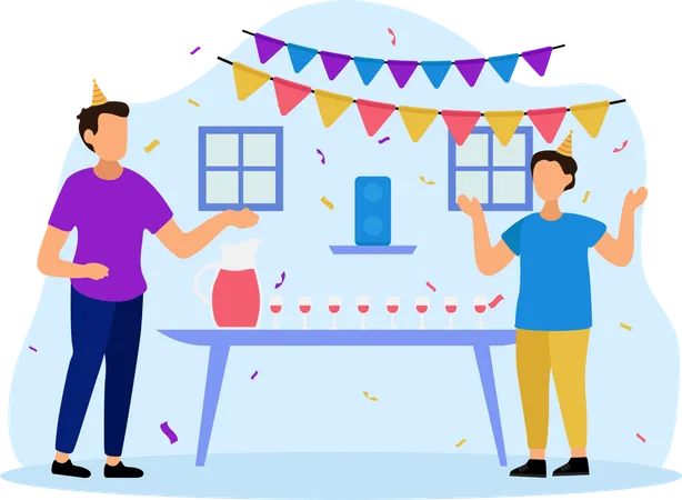 People doing Birthday Party  Illustration