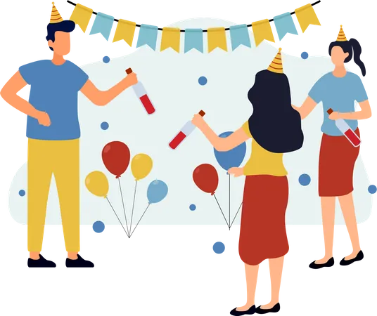 People doing Birthday Party  Illustration