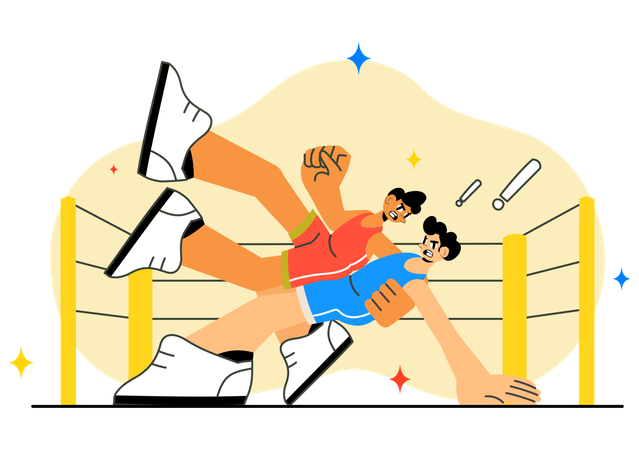 People doing boxing match  Illustration