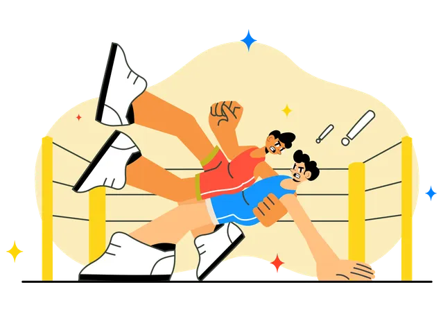 People doing boxing match  Illustration