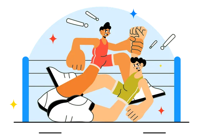 People doing boxing match  Illustration