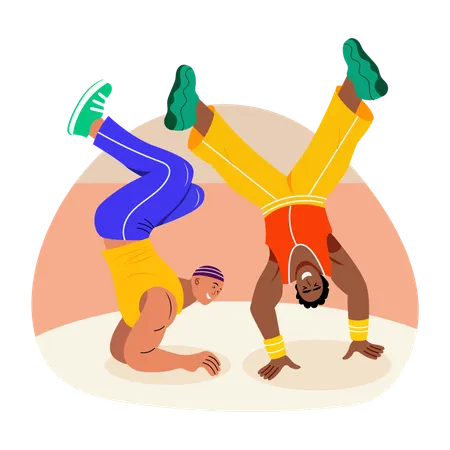 People doing Breakdance  Illustration