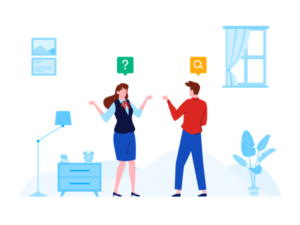 People doing business search  Illustration