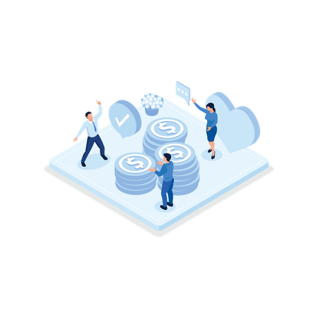 People doing Charity and financial support  Illustration