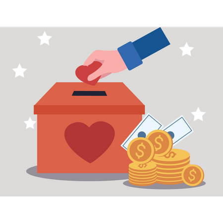 People Doing Charity  Illustration