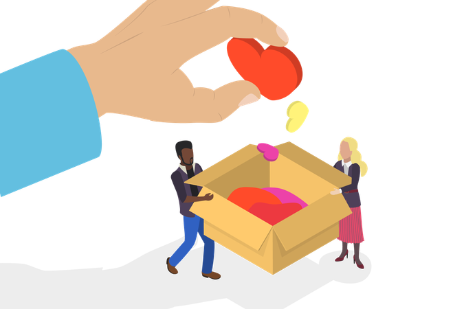 People doing Charity  Illustration