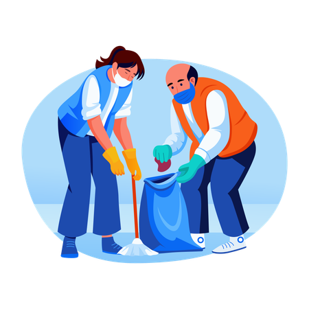People doing cleaning service  Illustration