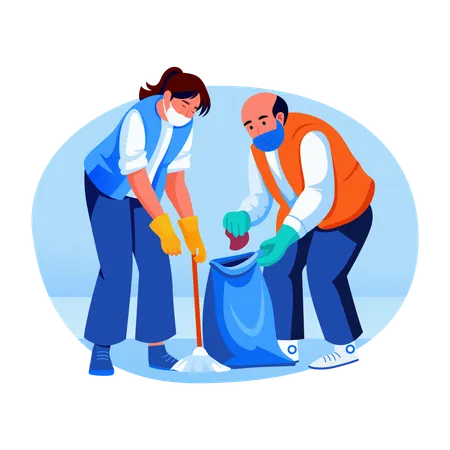 People doing cleaning service  Illustration