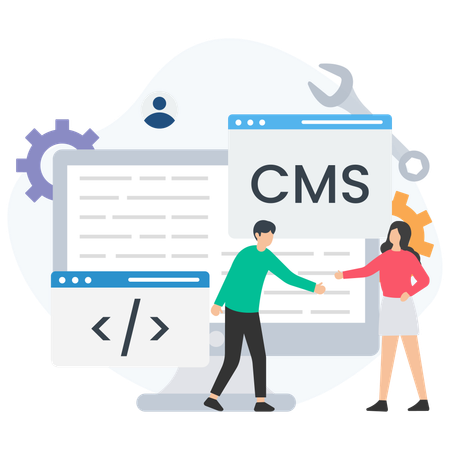 People doing cms contract  Illustration