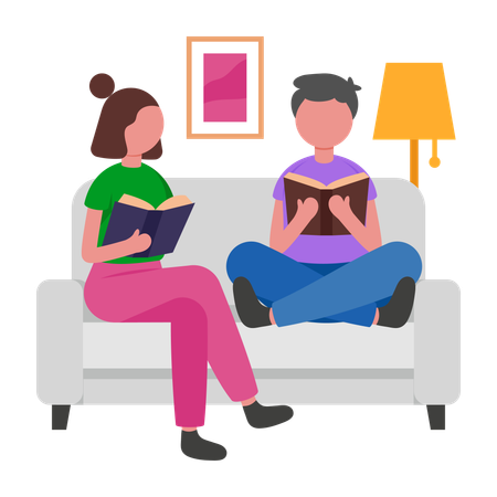 People doing collaborative study  Illustration