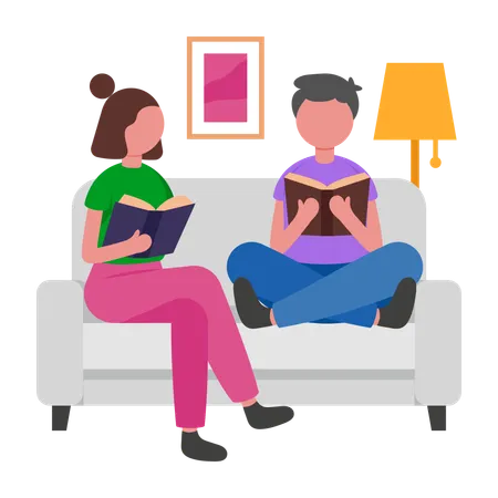 People doing collaborative study  Illustration