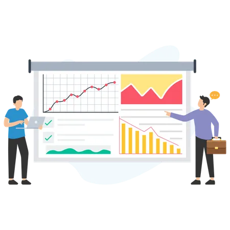 People doing company data analytics  Illustration