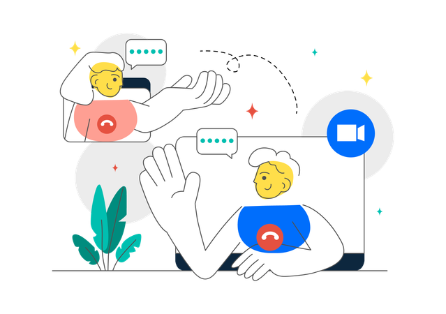 People doing conference video call  Illustration