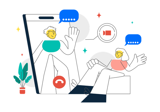 People doing conference video call  Illustration