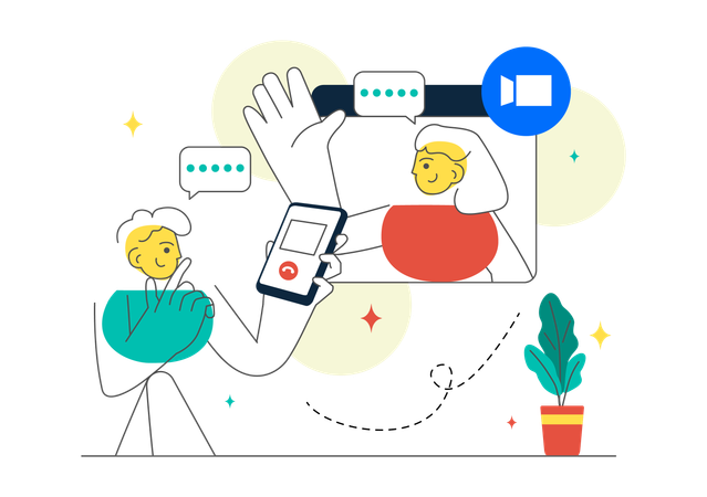 People doing conference video call  Illustration