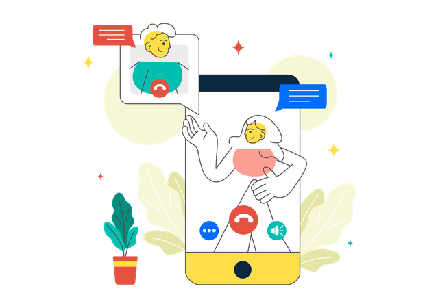 People doing conference video call  Illustration