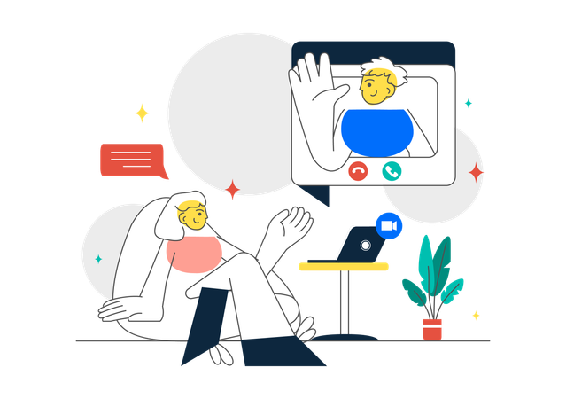 People doing conference video call  Illustration