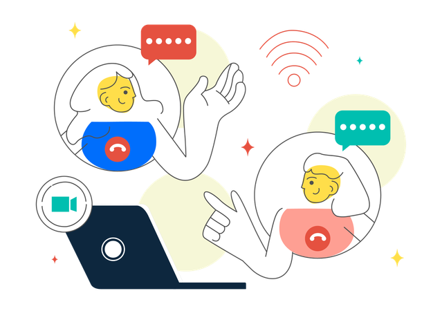 People doing conference video call  Illustration