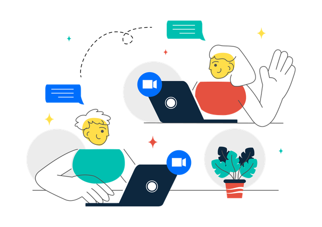 People doing conference video call  Illustration