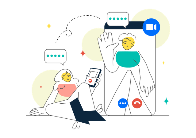 People doing conference video call  Illustration