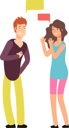 Conversation Between People Of Different Age Gender And Nationality Man And Woman Talking With Speech Bubbles Vector Set Isolated Speak And Chat Meeting And Communication Discussion Illustration Illustration