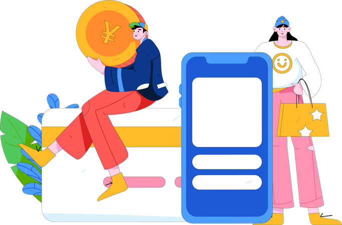 People doing credit card payment  Illustration