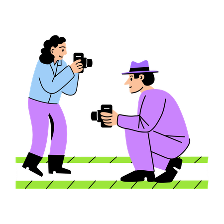 People doing crime photography  Illustration