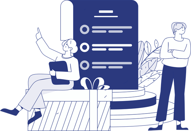 People doing Customer Evaluation  Illustration