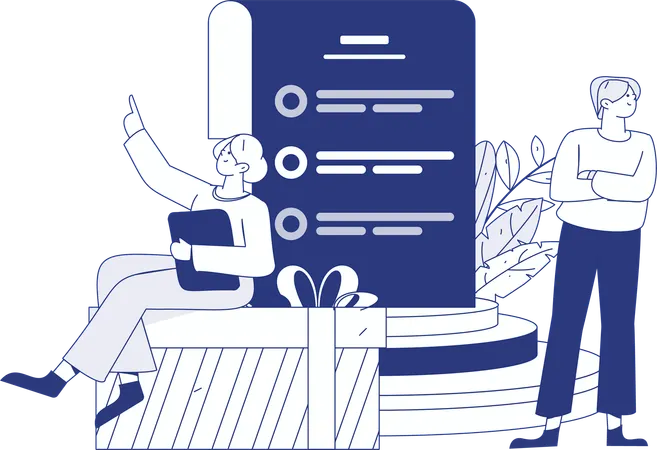 People doing Customer Evaluation  Illustration