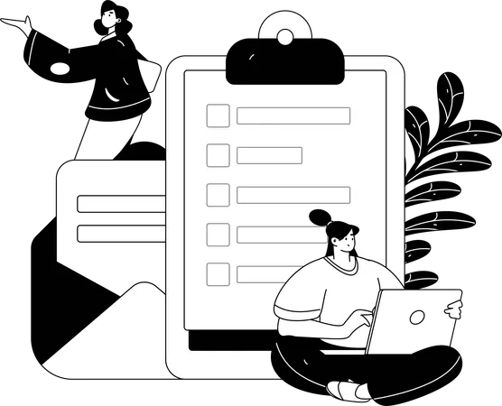 People doing Customer Evaluation  Illustration