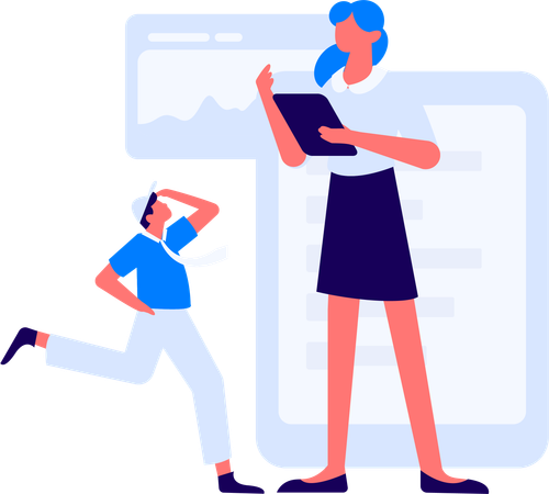 People doing Customer Evaluation  Illustration