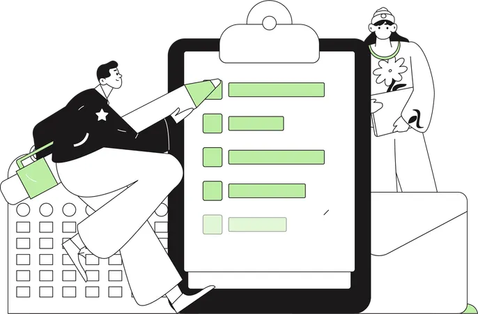 People doing Customer Evaluation  Illustration