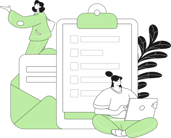 People doing Customer Evaluation  Illustration