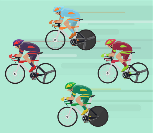 People doing cycle race Illustration