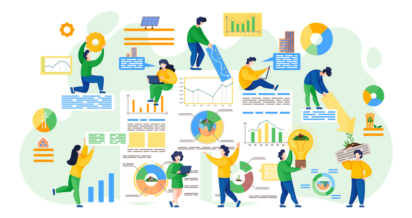 People doing data analysis  Illustration