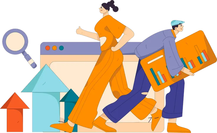 People doing data driven marketing  Illustration