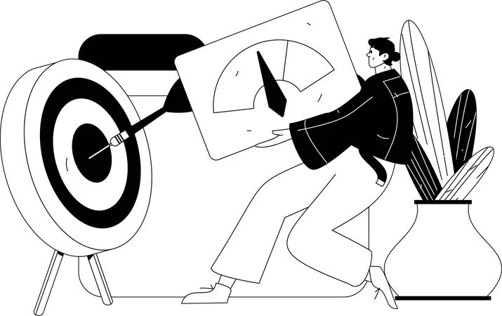 People doing data driven marketing  Illustration
