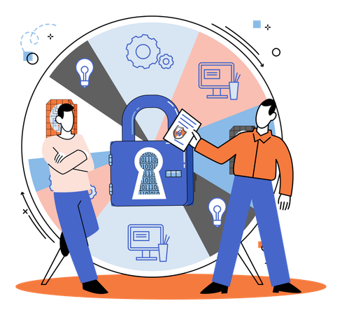People doing data protection  Illustration