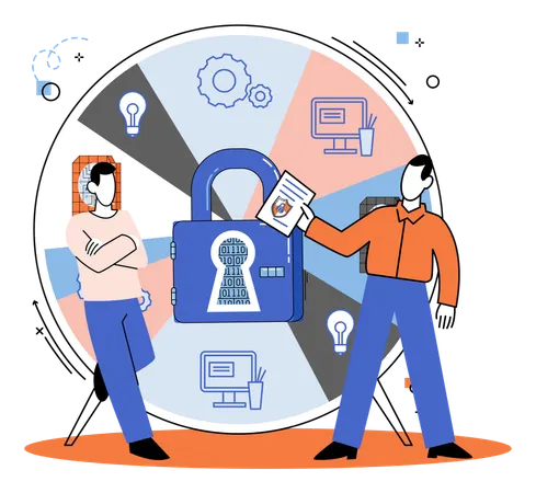 People doing data protection  Illustration