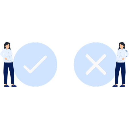 People doing Decision Making  Approval and Rejection  Illustration