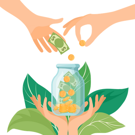 People doing donation  Illustration