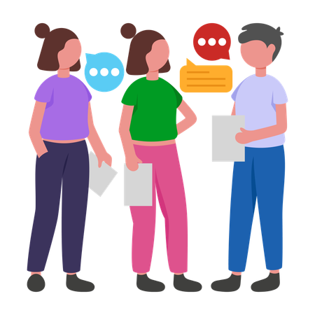 People doing Election Talks  Illustration