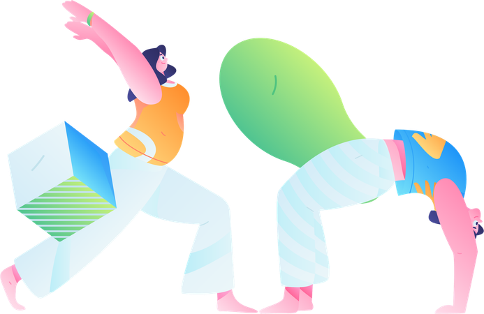 People doing exercise  Illustration