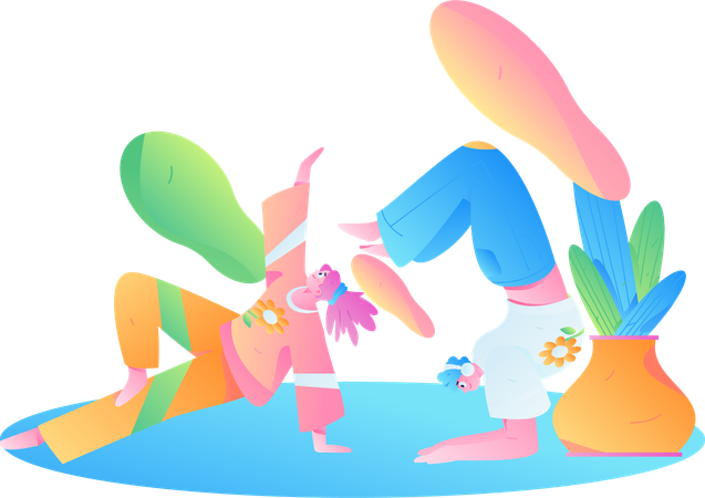 People doing exercise  Illustration