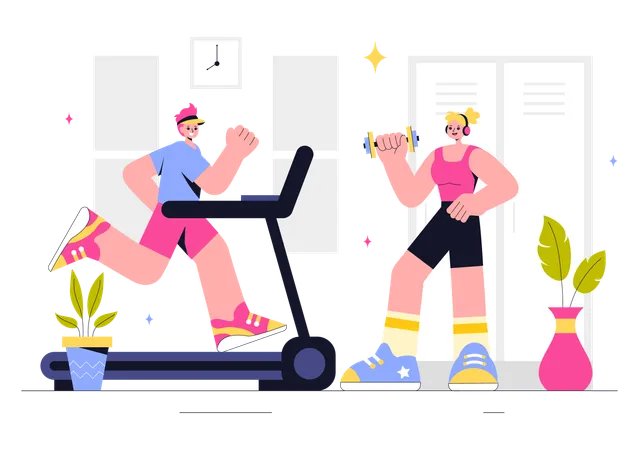 People doing exercise  Illustration