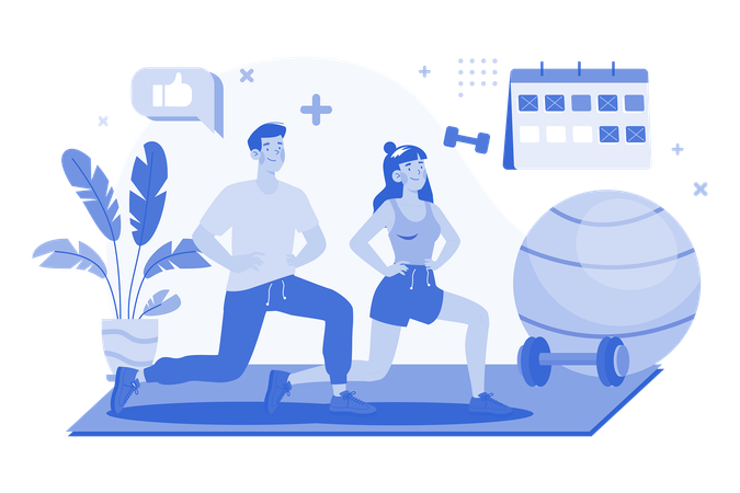 People doing Exercising on World Health Day  Illustration