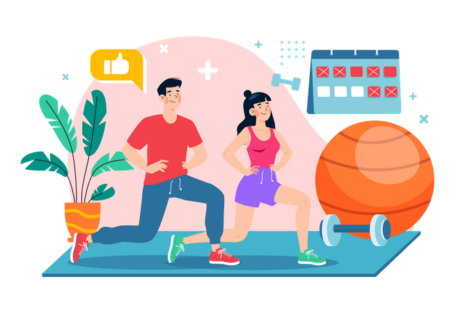 People doing Exercising on World Health Day Illustration