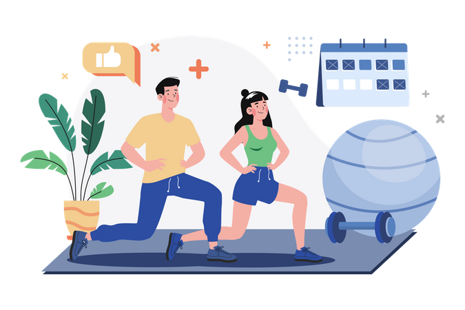 People doing Exercising on World Health Day  Illustration